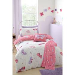 Bedlam Flutterby Butterfly Cotton Reversible Duvet Cover Pink