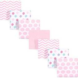 Luvable Friends cotton flannel receiving blankets, pink dots, one size