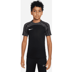 Nike Dri-FIT Kurzarm-Fußballoberteil für ältere Kinder Schwarz