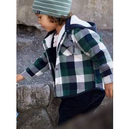 Polarn O. Pyret Lined Checked Kids Shirt Blue 9-10y x