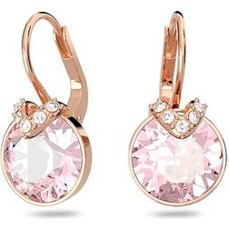 Swarovski Rose Gold Tone Pink Crystal Pavé Earrings