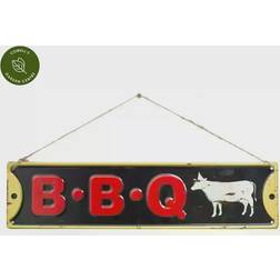 La Hacienda BBQ Slogan Steel Multicoloured Framed Art