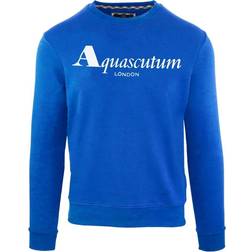 Aquascutum Bold London Logo Blue Sweatshirt