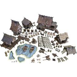 Fantasy Battle Systems Terrain Village Core Set 28-35mm DND D&D RPG Wargames Historical Card Scenery