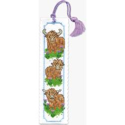 Textile Heritage Highland Coos Bookmark Counted Cross Stitch Kit