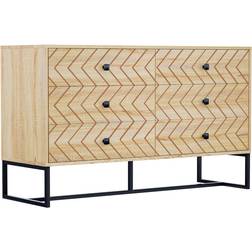 Homcom Sideboard Cabinet with Zigzag Design Chest of Drawer 120x71cm