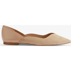 L.K. Bennett Iris Leather Pointed Toe Flats, Beige