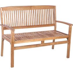 Plow & Hearth Teak Brown/White Garden Bench