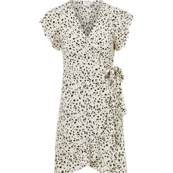 Vila Fini Wrap S/S Short Dress - Off White