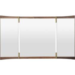 GUBI Vanity 3 Walnut-brass Wall Mirror