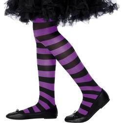 Smiffys Kids Striped Tights Purple