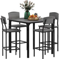 Homcom Square Kitchen Table Grey Dining Set 90.2x90.2cm 5pcs