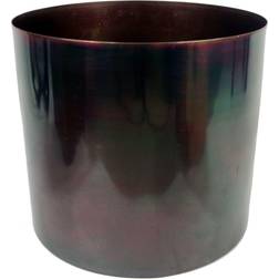 Leaf Metal Planter Plant Pot Iridescent Rainbow Finish 20 X 18Cm