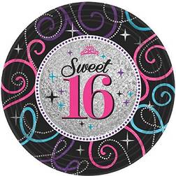 Amscan Paper Prismatic Sweet Sixteen Party Plates Pack of 8