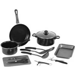 Gr8 Home Black 12 Pot Starter Cookware Set with lid