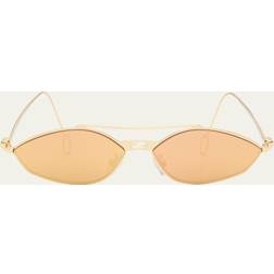 Fendi Geometric Metal Aviator SENGLD/BRNMR