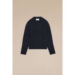 Ami Paris Ribbed Cotton and Wool-Blend Jumper Blue