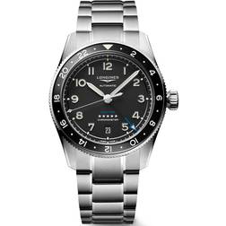 Longines Spirit Zulu Time 39mm with Black Matt and SS Bracelet Silver-Tone