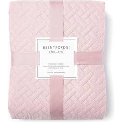 Brentfords Blush Geo Pinsonic Blanket Bedspread Pink