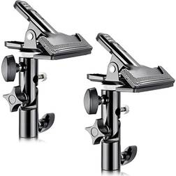 Neewer 2 pcs photo studio heavy duty metal clamp holder with 5/8" light stand