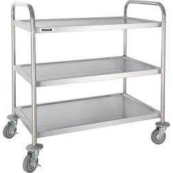 Vogue Steel 3 Tier Clearing Trolley Table