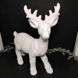 Koopman Tall Standing Reindeer With Snow Decoration