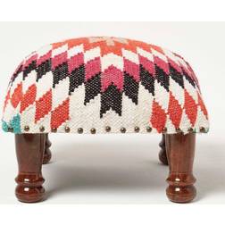 Homescapes Manila Handwoven Kilim Footstool Pouffe