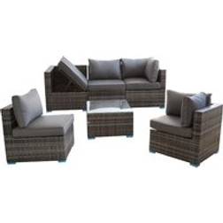 Furniture One 6 Garden Sofa Patio Modular Outdoor Lounge Set