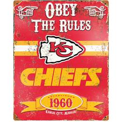 Party Animal NFL Kansas City Chiefs Embossed Metal Sign