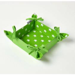 Homescapes Green Stars Reversible Bread Basket