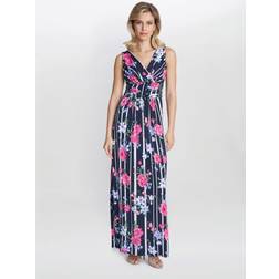 Gina Bacconi Maxene Floral Maxi Dress, Pink/Navy