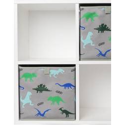 OHS Pack Of 2 X Dinosaur Print Cube Storage Box