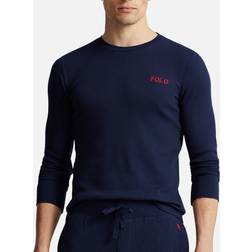 Polo Ralph Lauren Cotton-Blend Waffle-Jersey Long Sleeve T-Shirt Blue
