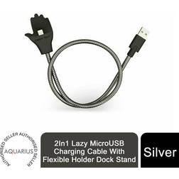 Aquarius 2In1 Lazy MicroUSB Charging Cable With FlexibleHolder