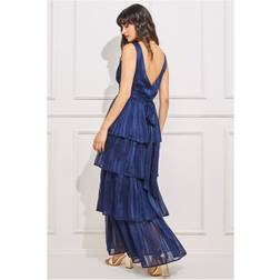 Goddiva Tiered Chiffon Maxi Dress