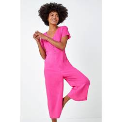 Roman Cotton Blend Culotte Jumpsuit