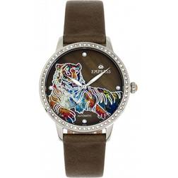 Empress Diana Automatic Engraved MOP Leather-Band