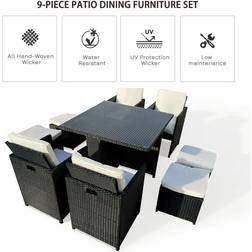 Furniture One 8 Rattan Patio Dining Set