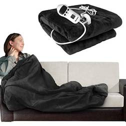 Groundlevel Fleece heated electric blanket Charcoal Grey