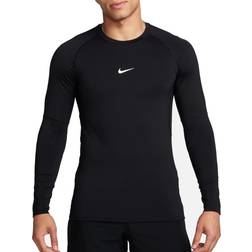 Nike Pro Men's Dri-FIT Slim Long-Sleeve Fitness Top - Black/White