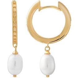 Caï Creolen Earrings - Gold/Pearls