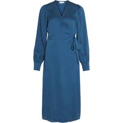 Vila Long Sleeve Wrap Dress