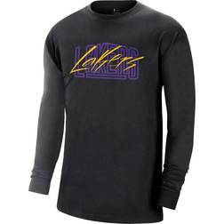 Nike Men's Los Angeles Lakers Black Courtside Max90 Longsleeve T-Shirt