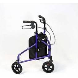 NRS Healthcare 3 Wheel Aluminium Rollator Purple