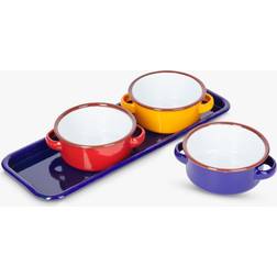 KitchenCraft World of Flavours Set of 3 Enamel Dip 11cm Soup Bowl