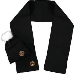 Zoozatz Atlanta United FC Fuzzy Cuffed Pom Knit Hat and Scarf Set