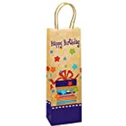 TSI 6er pack geschenktüte flasche ca. 12 x 8 x 36cm happy birthday flaschentüte