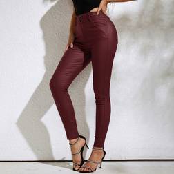 Shein High Waist PU Leather Skinny Trousers