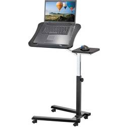 Tatkraft Joy Portable Laptop Desk with Mouse Pad, Rolling Computer Stand with Adjustable Height, Sturdy and Ergonomic, Black