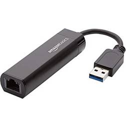 Amazon Basics USB 30 to 101001000 Gigabit Ethernet Internet Adapter Black 1Pack